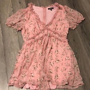 Floral pink romper